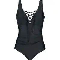 Black premium by emp Zwempak - Badeanzug mit Schnürung - S tot 5XL - voor Vrouwen - zwart | Maat L