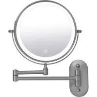 Guido Gusto Make-up spiegel wand 5x vergrotend met dimbare LED verlichting gun metal