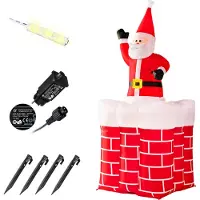 Monzana Opblaasbare Kerstman in Schoorsteen 178cm Lichtgevend