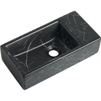 Guido Gusto Fontein Mia 40.5x20x10.5cm Nero marmerlook zwart rechts zonder kraangat