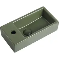 Guido Gusto Fontein Mia 40.5x20x10.5cm mat groen inclusief afvoerplug links