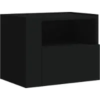 vidaXL Nachtkastje wandgemonteerd 45x30x35 cm zwart