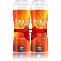Durex - Massage Olie en Glijmiddel 2-in-1 Sensual met Ylang Ylang 200ml x2 - Waterbasis - Voordeelverpakking - Cadeau voor man en vrouw