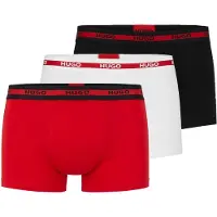 HUGO Boxershorts bloedrood / zwart / wit