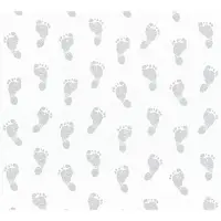 AS-Creation Vliesbehang 35863-1 Little Stars voetjes zilver/groen