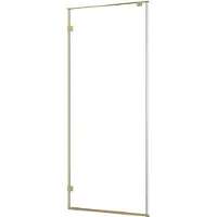 Saqu Parro Zijwand 90x210 cm Geborsteld Messing Helder Glas
