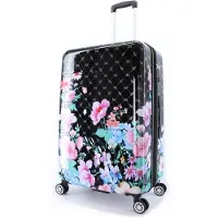 Elle Harde Koffer / Trolley / Reiskoffer - 70 cm (Large) ? Bouquet - Zwart - Zwart / Large