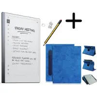 ReMarkable 2 met Staedtler stylus pen en draaibare Blauwe hoes met penhouder