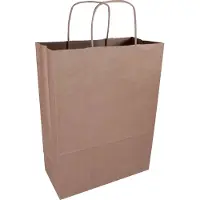 White Label Papieren draagtas bruin 260 x 340 x 120 mm (100 stuks)