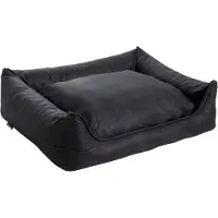 MaxxNobel Orthopedische Sofa Lederlook/Teddy Zwart&Antraciet - Hondenbank - Small