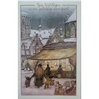 Anton Pieck 8 Kerstkaarten - 8 kaarten met enveloppen Brabantsche gebakkraam