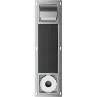 Wiesbaden Toiletrolhouder met Klep en Reserverolhouder Inbouw Rocko RVS