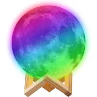 Nuvance - Maanlamp 3D Tafellamp - 10 cm - met Afstandsbediening - 16 Dimbare RGB Kleuren - Maan Lamp - Moon Lamp - Maan Lampje Babykamer - Nachtlampje Kinderen voor Slaapkamer