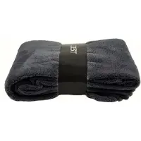 Zest GAEVE Fleece Plaid - 140 x 180 cm - Zacht Teddy Fleecedeken - Zachte Binnenkant - Behoudt Warmte - Stijlvol Design - Wellsoft/Flanel - Antraciet