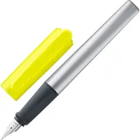 Lamy nexx neonyellow vulpen - met antislipgrip & gepolijste stalen penpunt in lijn A - driehoekig aluminium huis - inclusief Tintenpatrone T 10 blauw