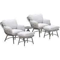 Garden Impressions Selene loungestoelen taupe - Tepa bijzettafel Ø50x48 cm