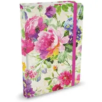Peter Pauper Press compacte notitieboek - Peony Garden - met elastieksluiting - 13x18 cm