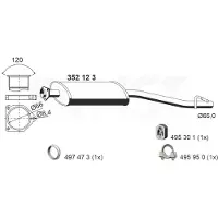 ERNST 352123 Uitlaat middendemper