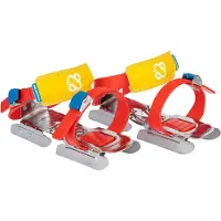 Nijdam Glij-ijzers - Bobbin' Skoot - Verstelbaar - Maat 24 t/m 34 - Unisex - Rood/Staal