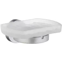 Smedbo Zeephouder Home Mat Glas 12x7,8 cm Chroom Geborsteld