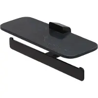 Geesa Toiletrolhouder Dubbel Shift Zwart Met Planchet Marmerlook