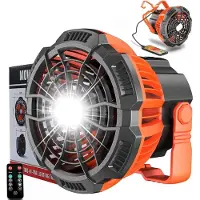 Bp Tent Ventilator - Draagbare Ventilator - Mini Ventilator - Tafelventilator - Kleine Ventilator - Handventilator - LED Verlichting & Powerbank - USB Oplaadbaar - Met afstandsbediening