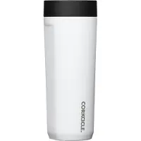 Corkcicle Commuter Cup 500ml-Gloss White-Geïsoleerde roestvrijstalen morsbestendige reiskoffiemok met slokdeksel voor warme en koude dranken