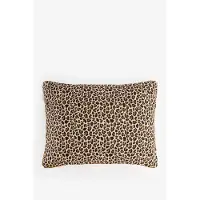 Sissy-Boy Bruin jacquard kussen met leopard print