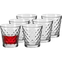 Alessandro Drinkglazen Diamante Crystal - 12x stuks - glas - 280 ml - H9 cm - waterglazen - Frisdrank - Sapglazen