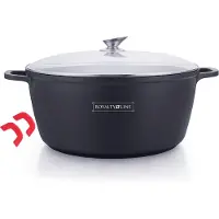 Royalty Line BS40M Braadpan Inductie - Ø 40 cm / 19.5 Liter Kookpan - Groot Soeppan Voor Alle Warmtebronnen - Oven Bestendig - Antiaanbaklaag - Zwart