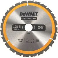 DeWalt - Cirkelzaagblad - 216mm - 30mm Asdiameter - 24 Tanden