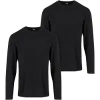 Urban Classics Shirt met lange mouwen - Basic shirt met lange mouwen (set van 2) - S tot 4XL - voor Mannen - zwart | Maat M