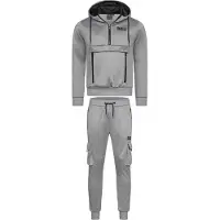 Lonsdale Trainingspak 'Moorpark' zilvergrijs / zwart