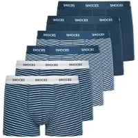 Snocks Boxershorts navy / lichtgrijs / wit