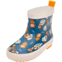 Playshoes Regenlaarzen bruin / petrol / oranje / wit