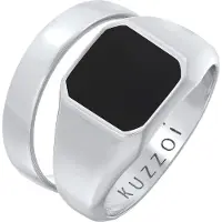 KUZZOI Ring zwart / zilver