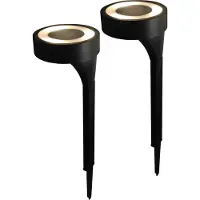 Benson Buiten lamp/solar verlichting - 2x - LED - 40 x 11 cm - tuin verlichting