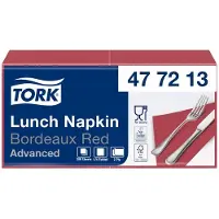 Tork Lunchservet Tork Advanced 1/4 vouw 2-laags 328x325mm 200 vel bordeauxrood 477213