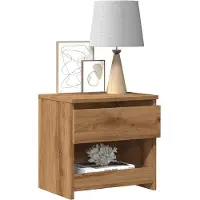 vidaXL Nachtkastje 40x30x39 cm bewerkt hout artisanaal eikenkleur