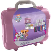 Platinet Paw Patrol - Koffer - Roze - 5 Stempels + 10 Kleurpotloden