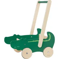 Trixie Houten Loopwagen - Mr. Crocodile - Babywalker - Kinder speelgoed - Loopkar vanaf 1,5 jaar - Voor Jongens en Meisjes - FSC