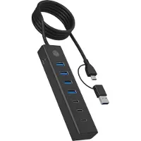 Icy Box IB-HUB1737-C3 Hub IcyBox 7-Port IB-HUB1737-C3 USB 3.2 Type-C/Type-A