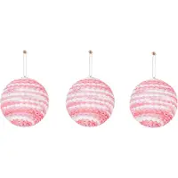 House Vitamin Xmas hangers- xmas balls- foam- neon pink -s3- 10cm
