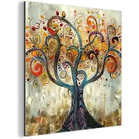 MuchoWow Aluminium schilderij 20x20 cm - Wanddecoratie metaal - Boom - Kunst - Modern - Natuur - Metalen muurdecoratie woonkamer - Decoratie industrieel - Foto op dibond - Industriële accessoires slaapkamer