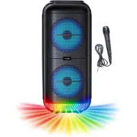 Inovalley Verlichte Karaokeluidspreker - INOVALLEY - KA22-BTH - Bluetooth V5.0 - 49 cm - 500 W - Zwart