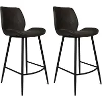 Bronx71 Industriële barkruk Barrel antraciet eco leer 69 cm - Barkrukken set van 2 - barstoel