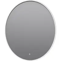 Guido Gusto Ronde badkamerspiegel Mauri mat wit met verwarming, LED verlichting en touch sensor 80x80cm
