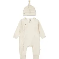 Dirkje boxpak + muts offwhite Ecru Jongens/Meisjes Katoen V-hals Effen - maat 68