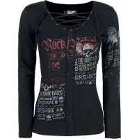 Rock Rebel by EMP - Rock Shirt met lange mouwen - Stay Awake - XS tot XXL - voor Vrouwen - zwart | Maat XXL