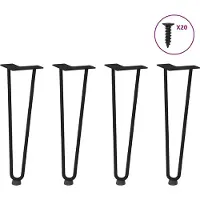 vidaXL Haarnadelpoten voor Salontafel 4 st 42 cm massief staal zwart